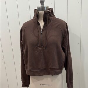 Brown Zip-Up Fleece Jacket